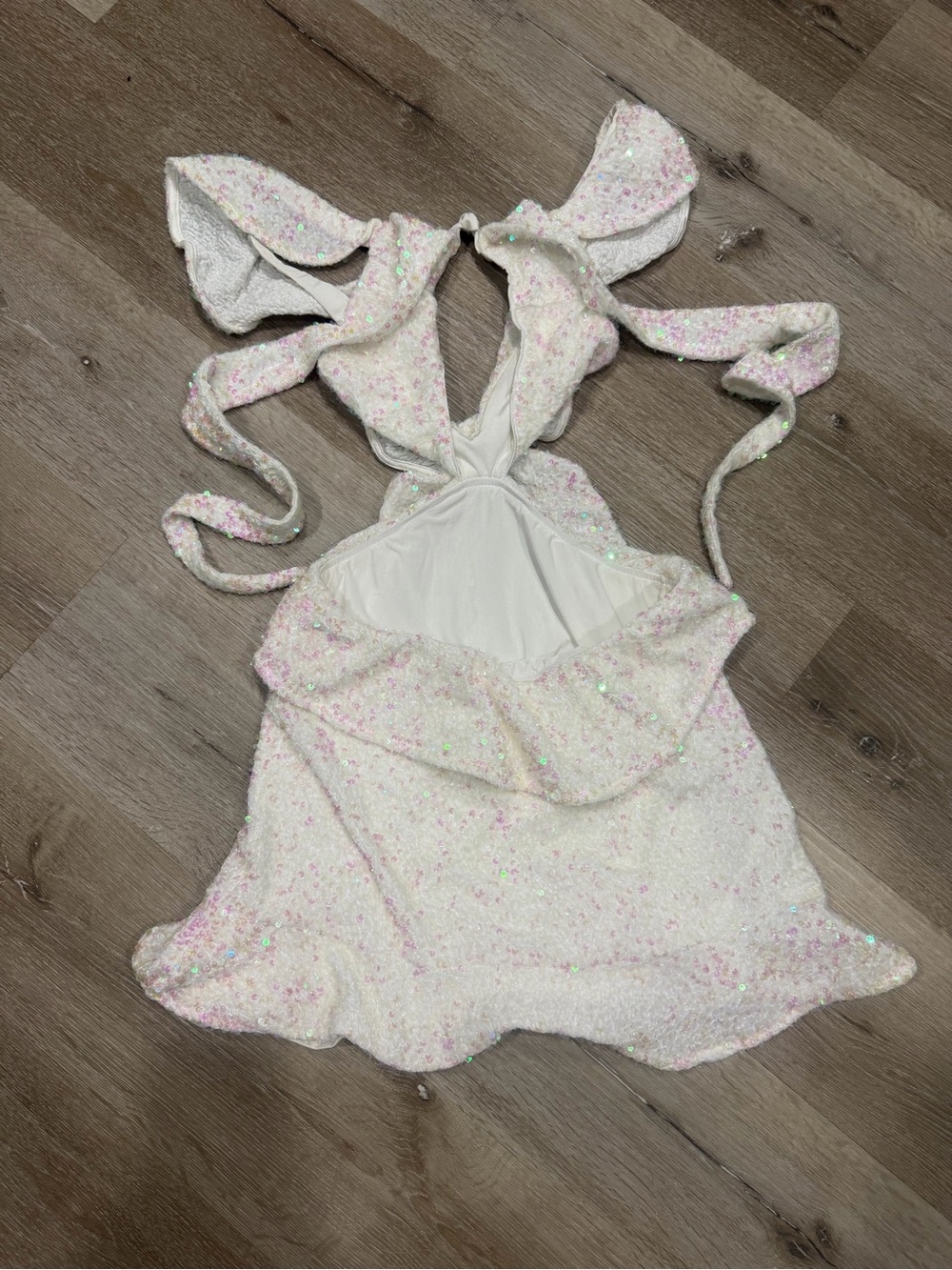 Show Me Your MuMu Zoey White Sequin Mini Dress Small - Picture 7 of 10
